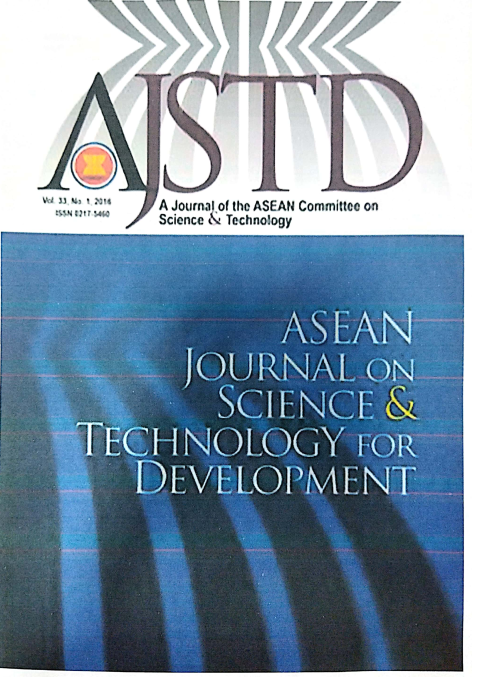ASEAN JOURNAL ON SCIENCE & TECHNOLOGY FOR DEVELOPMENT